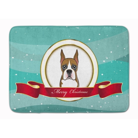 Carolines Treasures Boxer Merry Christmas Machine Washable Memory Foam Mat BB1533RUG